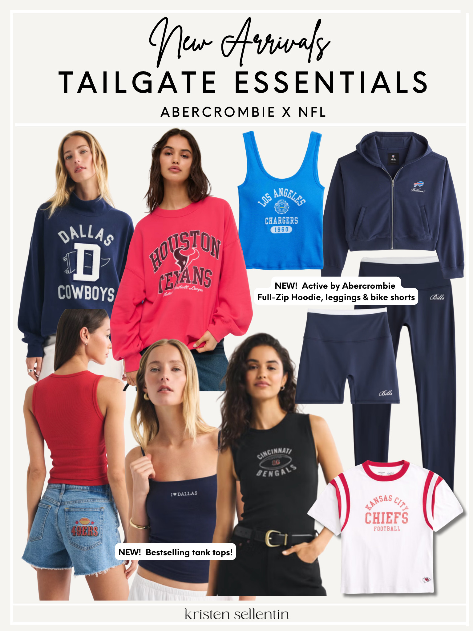 NEW arrivals @ Abercrombie! NFL sweaters, tanks, leggings & shorts-SO many cute new styles.

#LTKSeasonal #LTKActive