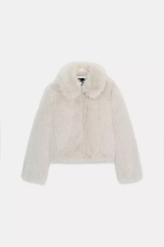 SHORT FAUX FUR COAT WITH ZIP | Zara UK