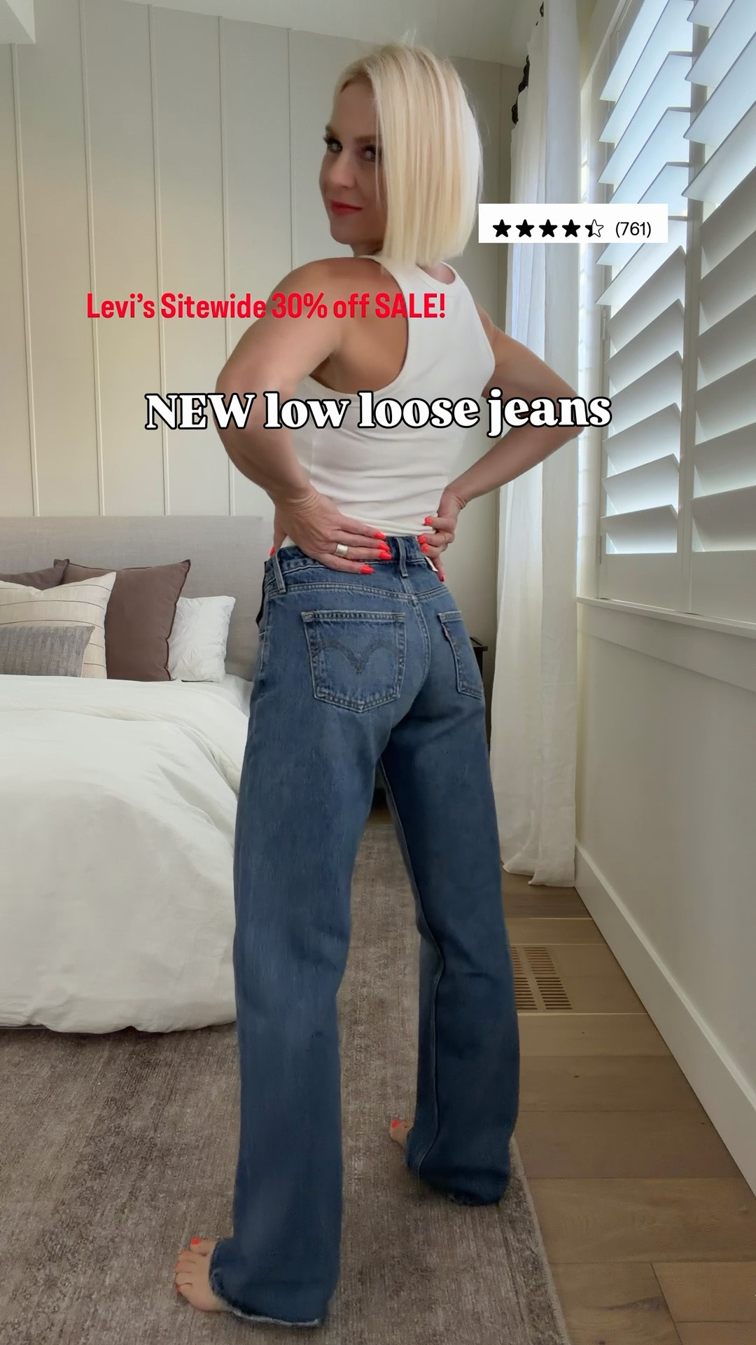 30% off Sitewide sale! Now’s the time to grab a couple of pairs. These new low loose @levi  fit so good.
Perfectly relaxed through the leg and always doing good things to the booty!
Wearing color RESCUED CITY
Fit tts, I’m in a 27x34
