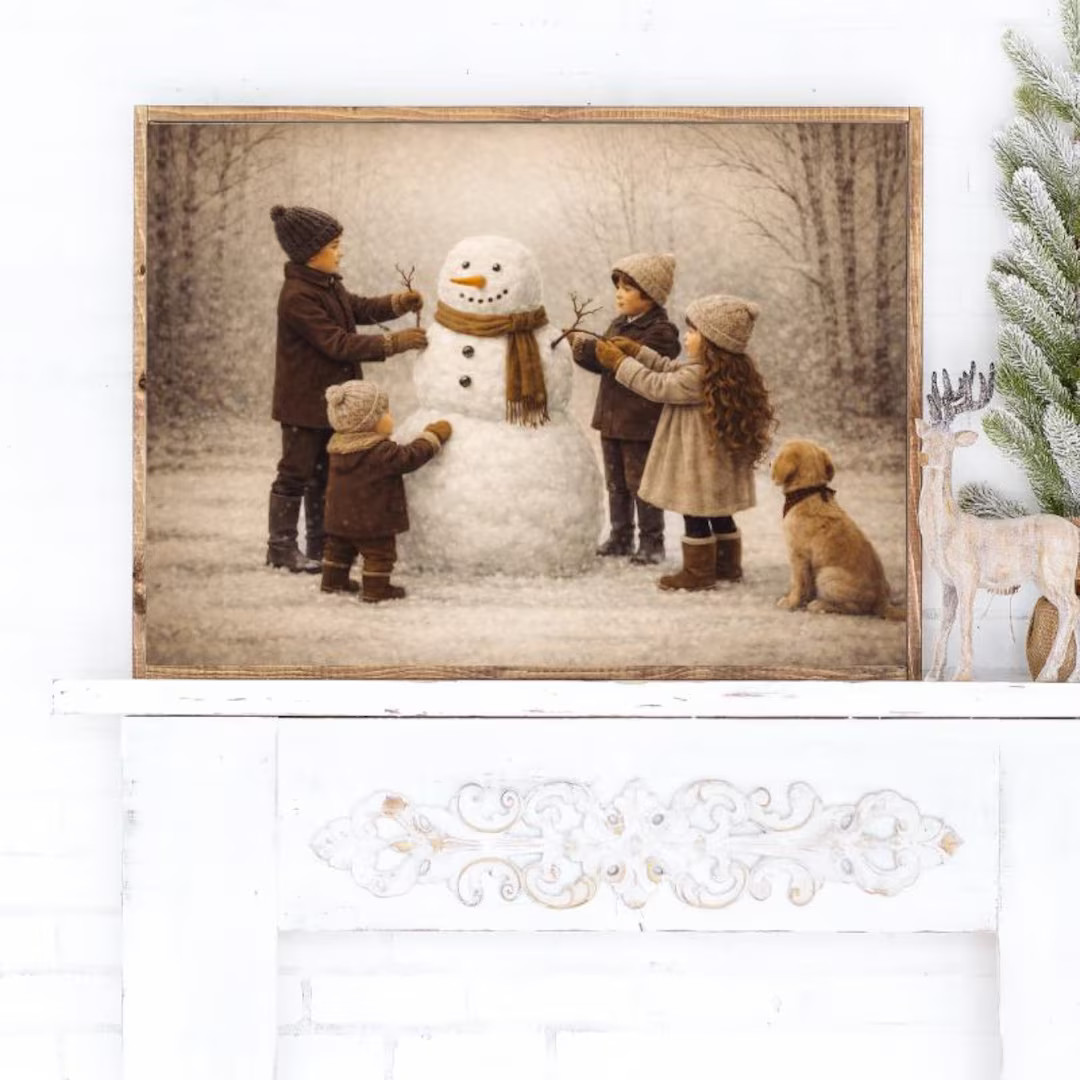 The Day We Built A Snowman Canvas Printed Sign | Etsy (US)