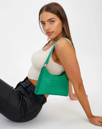 Square Faux Leather Croc Bag | Glassons (AU & NZ)