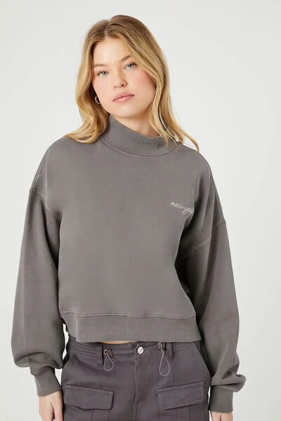 New York Mock Neck Pullover | Forever 21