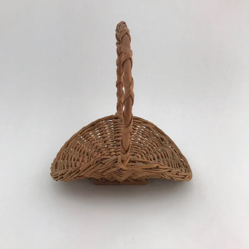 Vintage Very Small Flower Gathering Basket, Gathering Basket, Small Size Flat Gathering Basket, F... | Etsy (US)