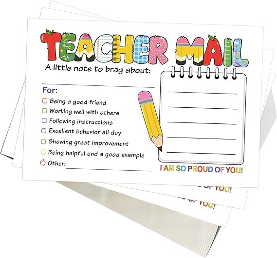 COCHIE Teacher Mail Notes to Parents Classroom Must Haves, Good Behavior Incentive Motivational C... | Amazon (US)