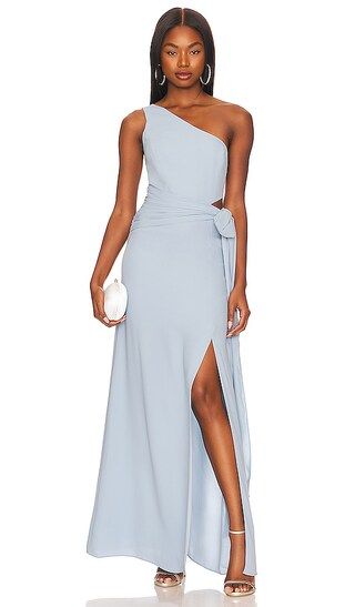 One Shoulder Evening Dress in Dusty Blue | Revolve Clothing (Global)