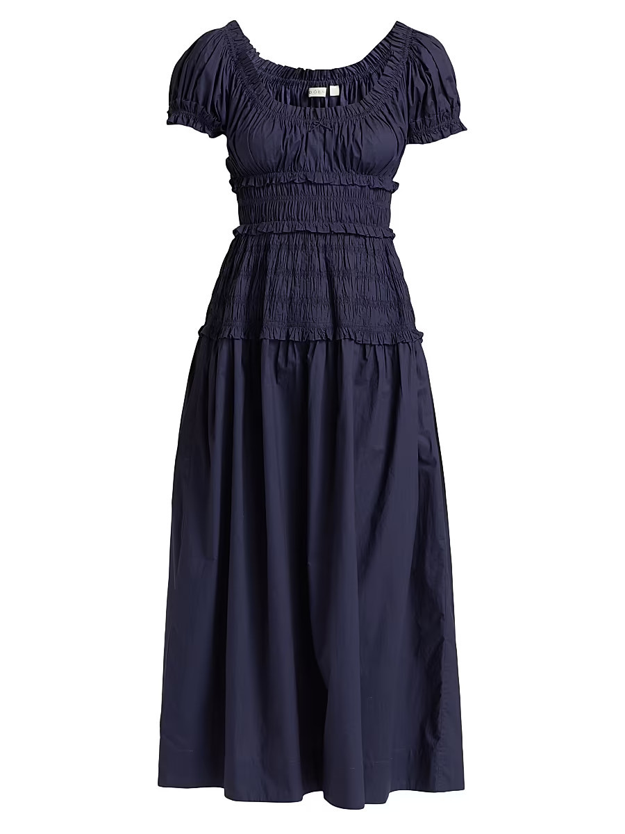 Women's Leanne Cotton Scoopneck Midi-Dress - Adriatic - Size Large | Saks Fifth Avenue