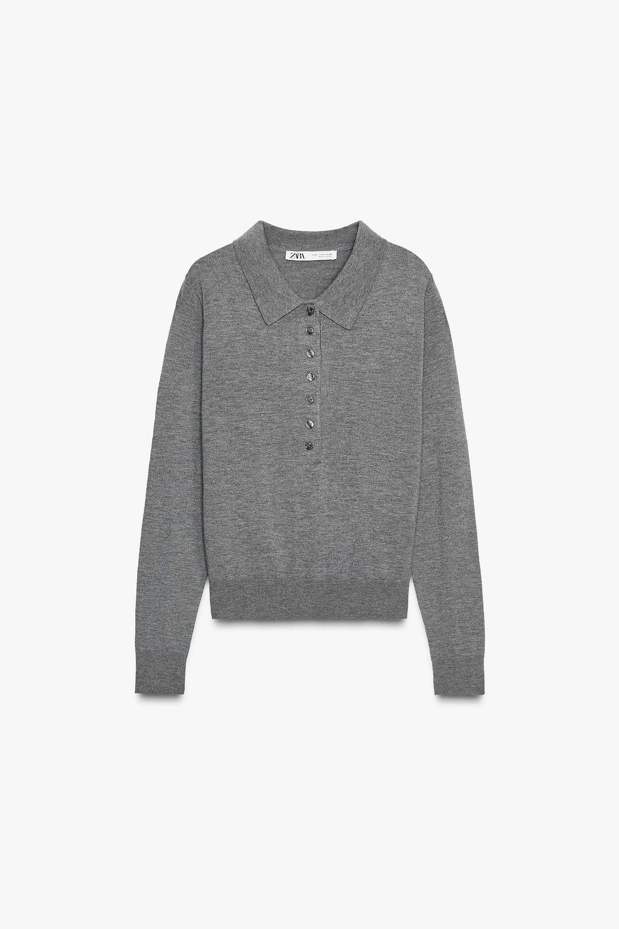 PLAIN KNIT POLO SWEATER | Zara US