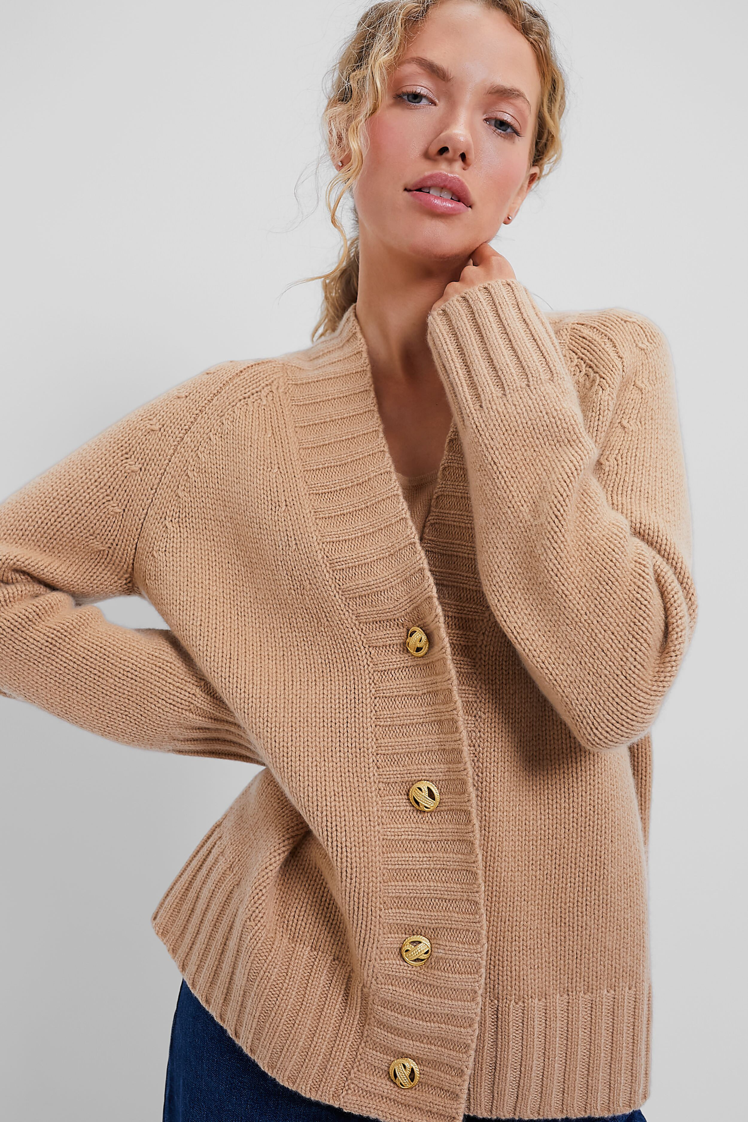 Camel Rachel Cashmere Cardigan | Tuckernuck (US)