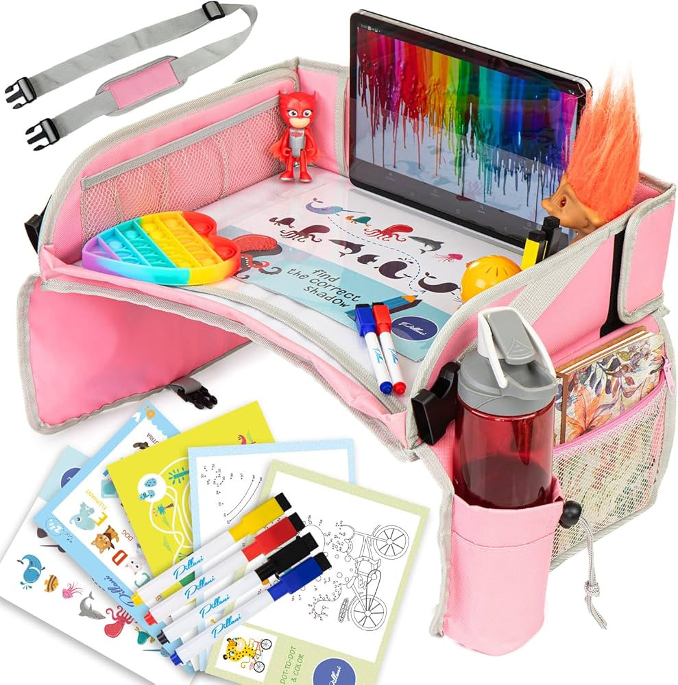 Pillani Kids Travel Tray for Car - Car Seat Tray for Kids Travel, Car Trays for Kids Roadtrip Ess... | Amazon (US)