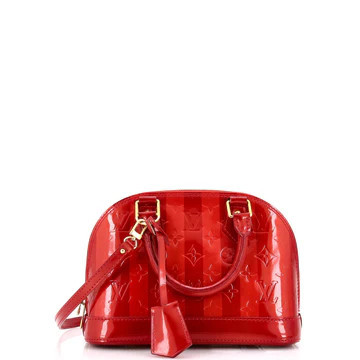 Louis Vuitton Alma Handbag Limited Edition Monogram Vernis Rayures BB Print 3155721 | Rebag