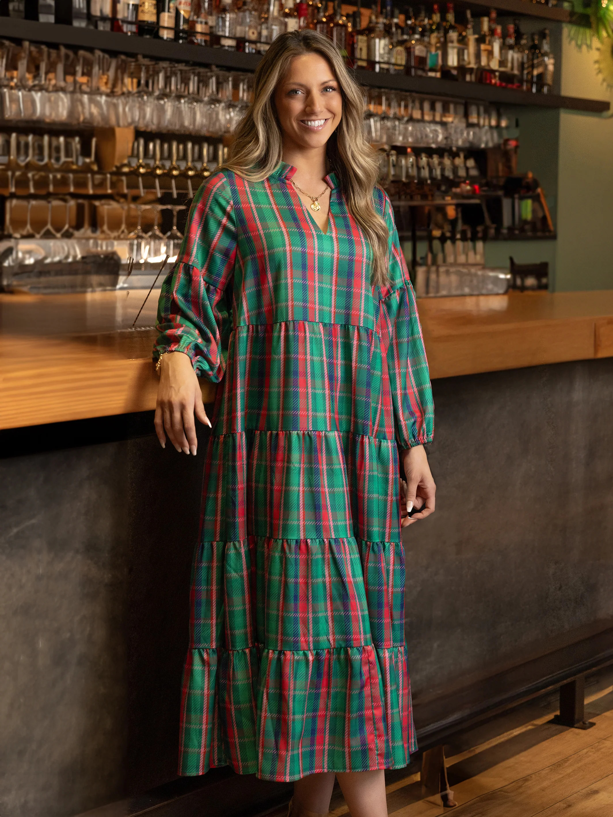 Christina Dress | Plaid About You Green | Michelle McDowell