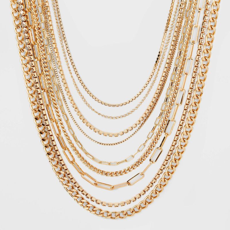 Multi-Strand Layered Statement Necklace - A New Day™ | Target