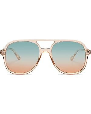 SOJOS Retro Square Polarized Aviator Sunglasses Womens Mens 70s Vintage Double Bridge Sun Glasses | Amazon (US)