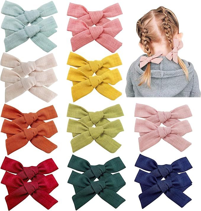 20 PCS Baby Girls Hair Bows Clips Hair Barrettes Accessory for Babies Infant Toddlers Kids in Pai... | Amazon (US)