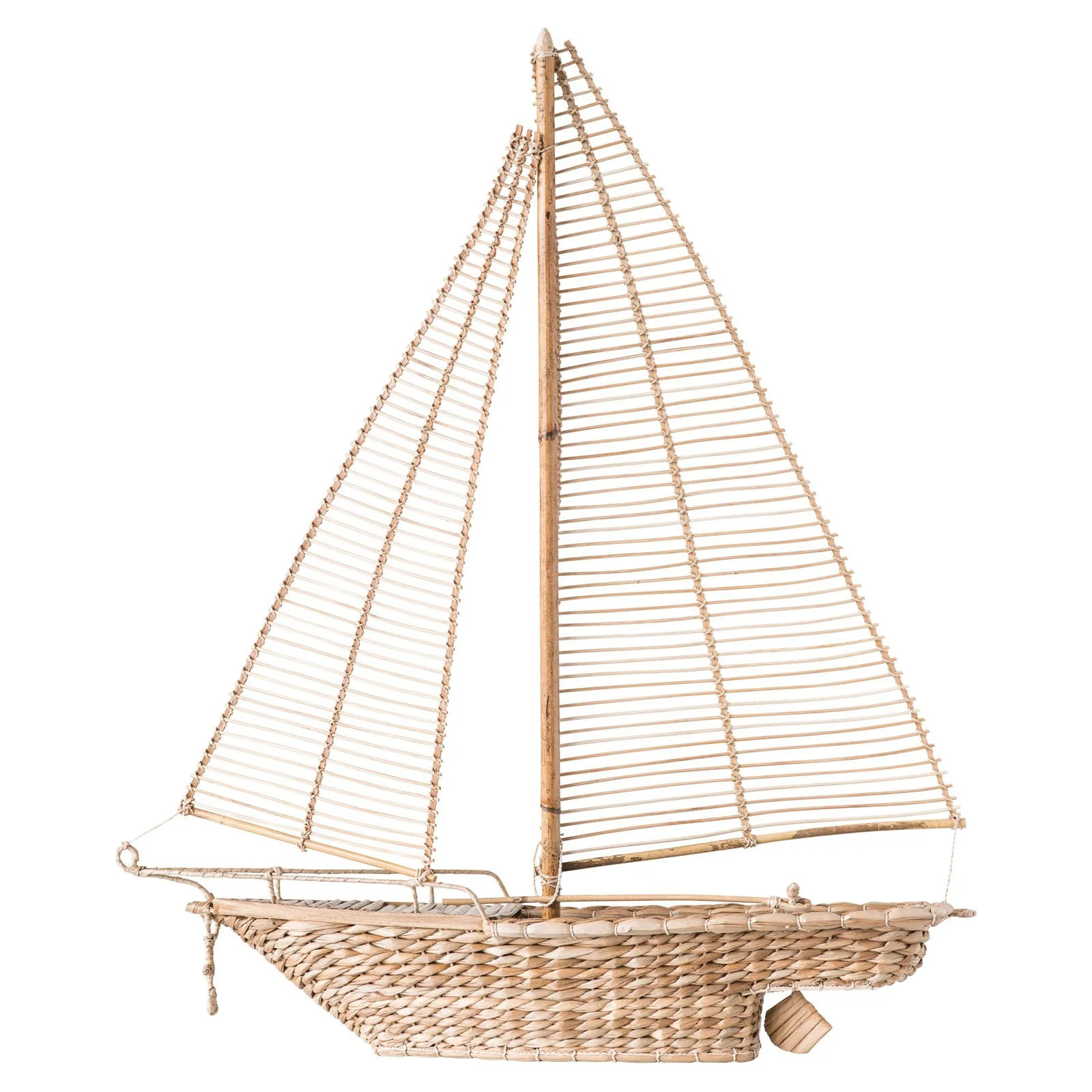 3R Studios Handwoven Water Hyacinth and Rattan Sailboat | Walmart (US)