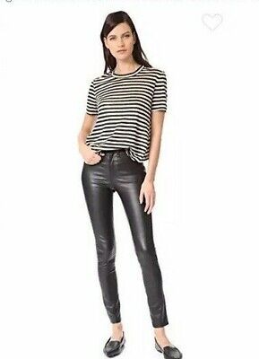 NWT $995 Veronica Beard Kate Skinny Black Leather Pants Jeans Size 24  | eBay | eBay US
