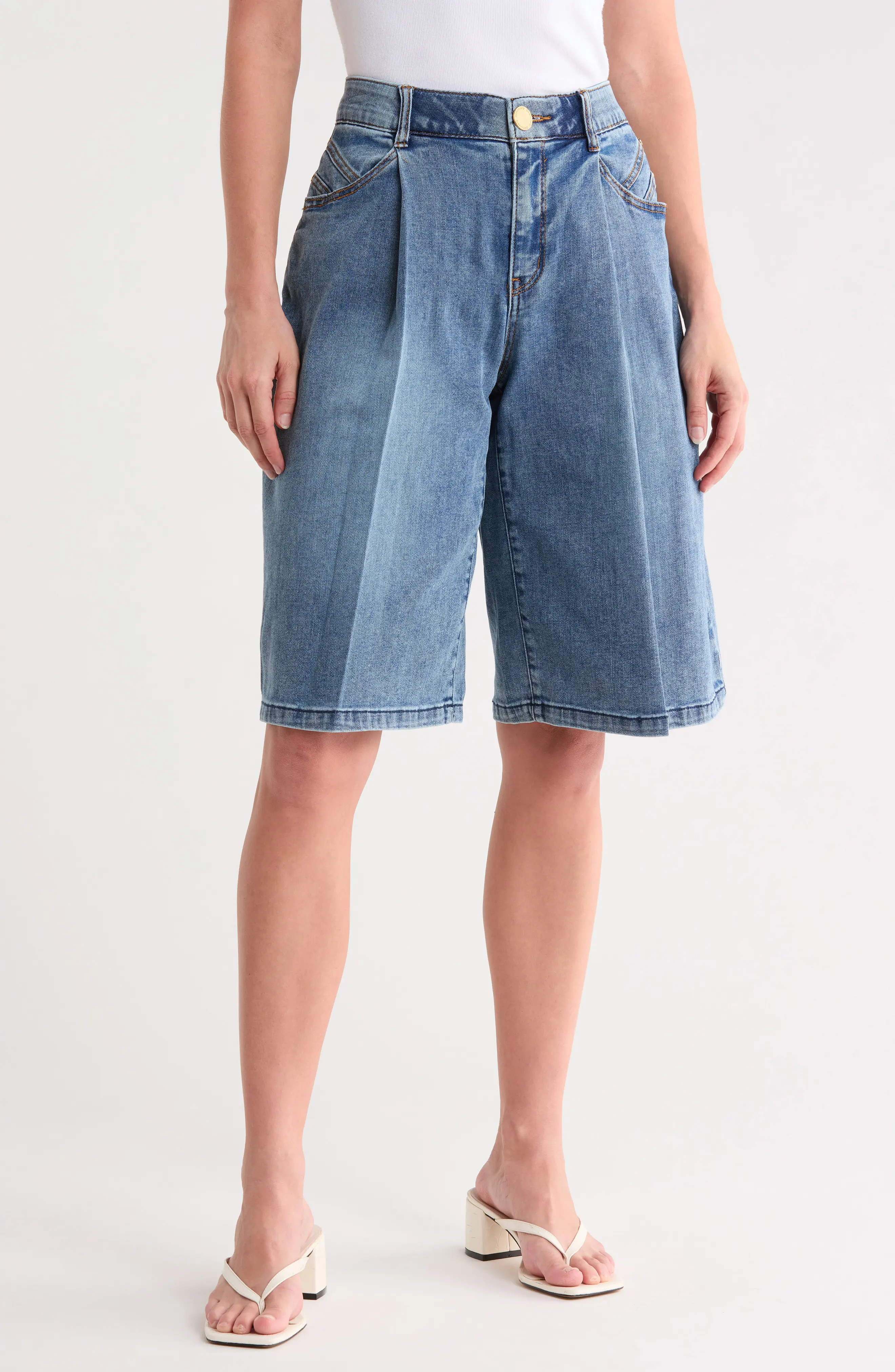 Democracy Relaxed Pleated Bermuda Shorts (Women) | Nordstromrack | Nordstrom Rack