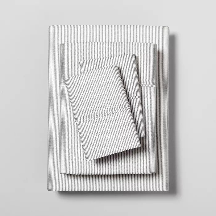 Microstripe Printed Organic Sheet Set - Hearth &amp; Hand™ with Magnolia | Target