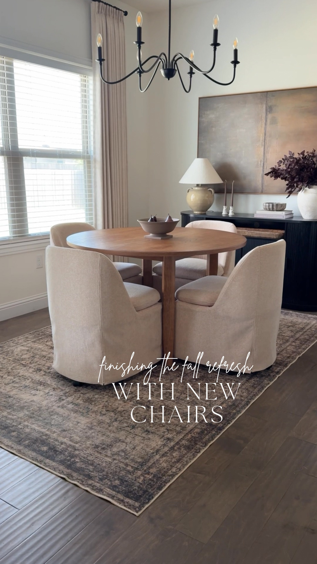 These new dining chairs were the perfect finishing touch for a fall refresh 🤎 I love the warm neutral color and barrel shape, plus the washable covers and hidden wheels make them just as functional as they are pretty!

#LTKHome #LTKxWalmart