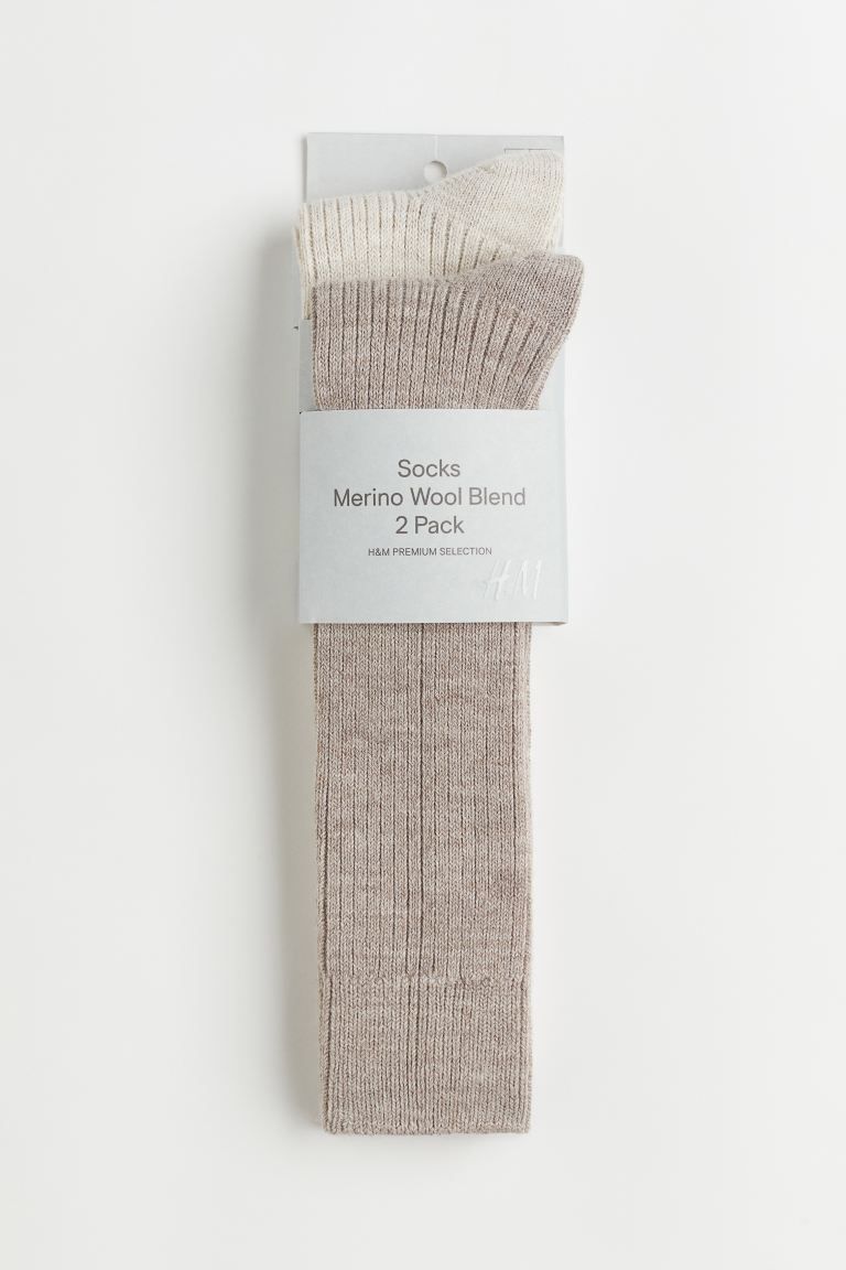 2-pack merino wool-blend socks | H&M (UK, MY, IN, SG, PH, TW, HK)