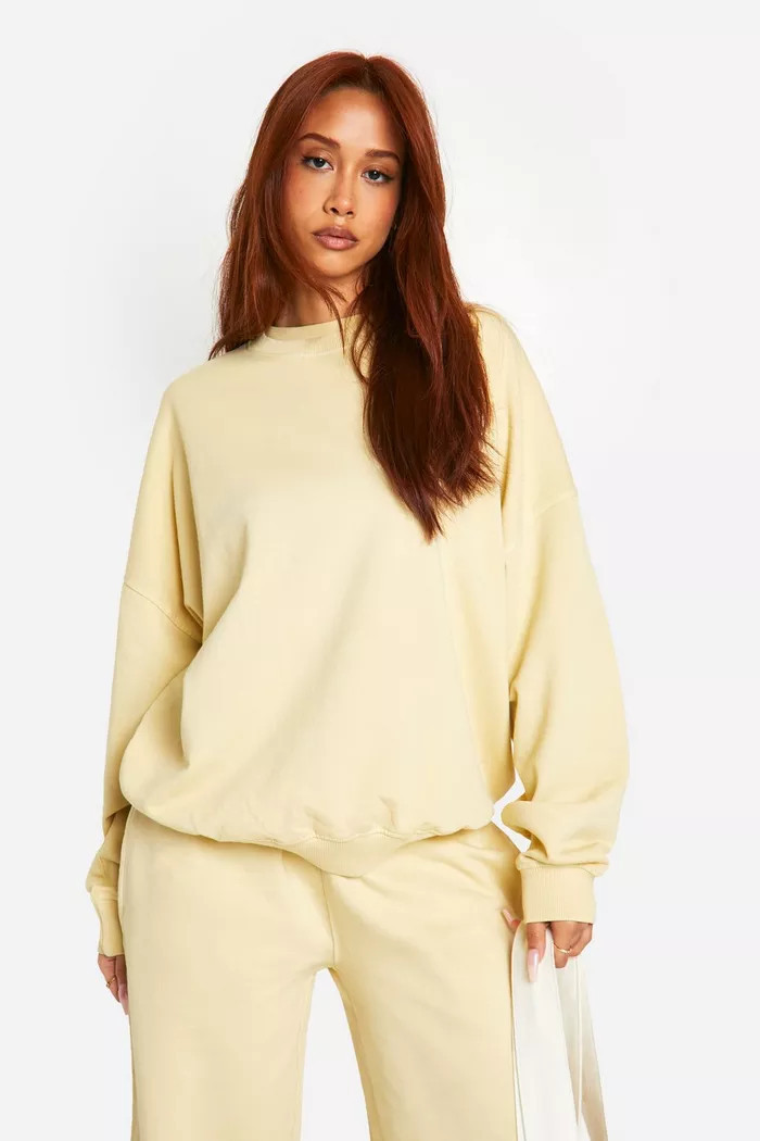 BUTTER YELLOW PREMIUM OVERDYED TRACKSUIT SET | Boohoo.com (UK & IE)