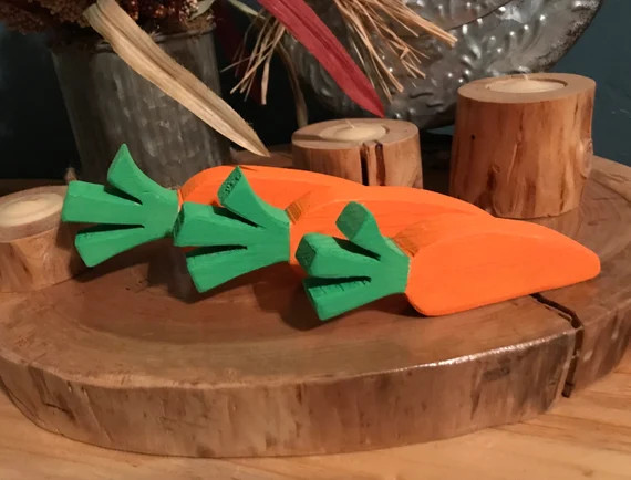 3 Wooden Carrots Easter Decor Easter Carrots Spring Decor | Etsy | Etsy (US)