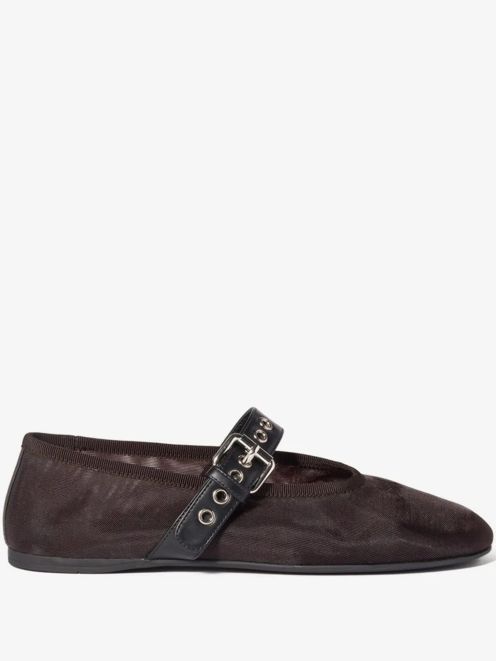 Miu Miu mesh fabric ballerinas - Brown | Farfetch Global
