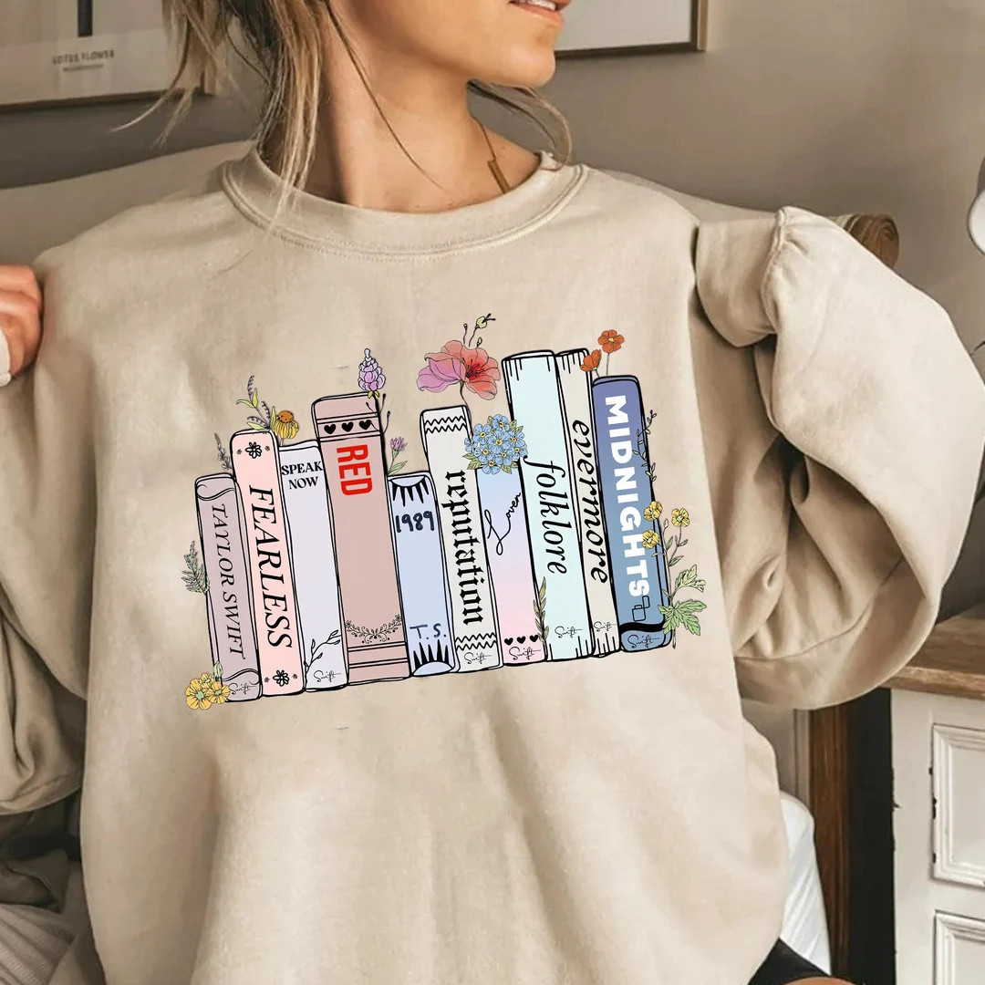Taylor's Version Albums As Books Shirt Updated Black And White Book Spines Taylor T Shirt Reading... | Etsy (US)