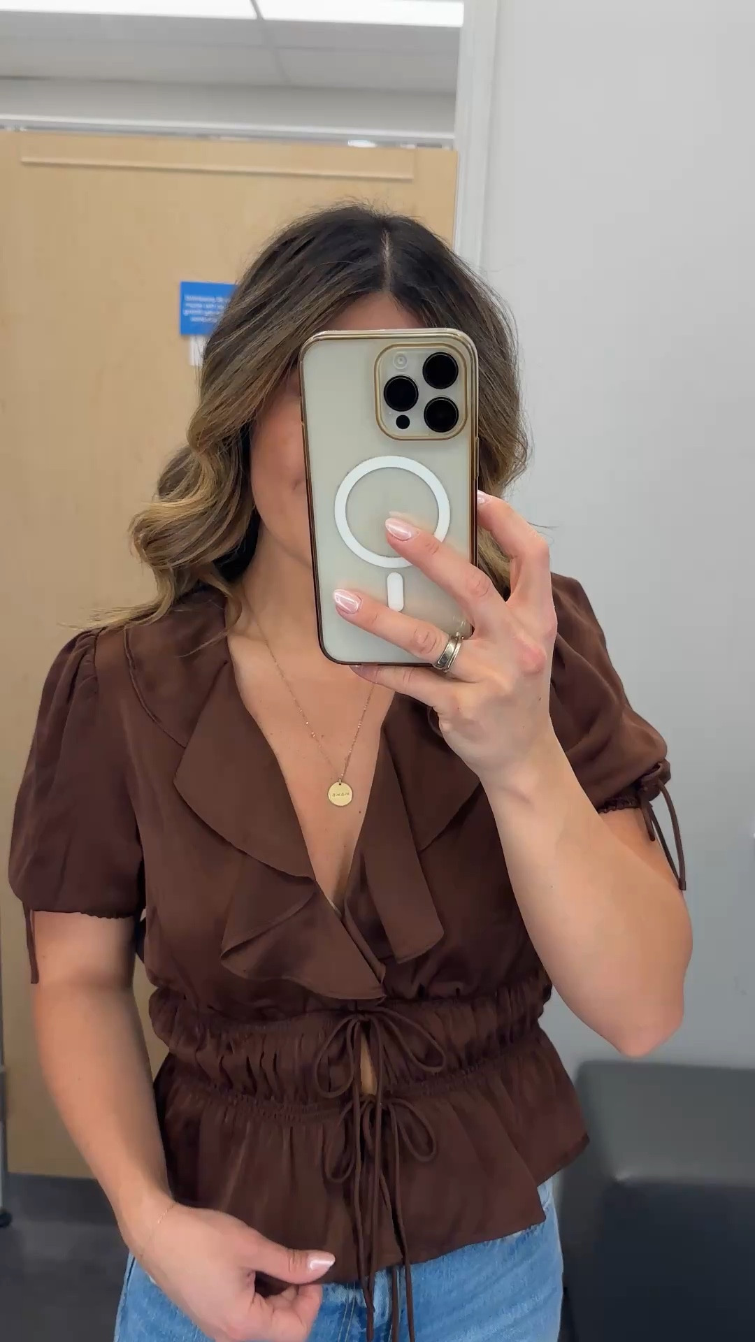 How cute is this top?! Also available in light pink, black and white! Love it for spring and summer! These jeans are so flattering! Trullynlive them! 
Top size small
Jeans size 25

#LTKWorkwear #LTKSeasonal #LTKootd