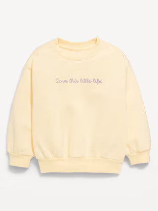 Embroidered Crew-Neck Sweatshirt for Toddler Girls | Old Navy (US)