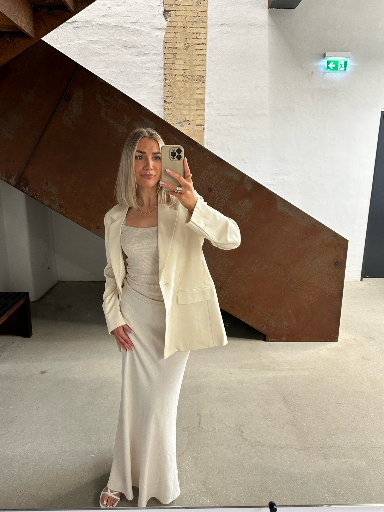 Garden party outfit
Minimal outfit
Neutral outfit
Summer outfit
Holiday outfit
Tonal outfit
Beige outfit 
Smart casual women outfit
Smart office outfit 
Maxi linen skirt
Cream blazer
Beige strap top 

#LTKstyletip #LTKuk #LTKworkwear
