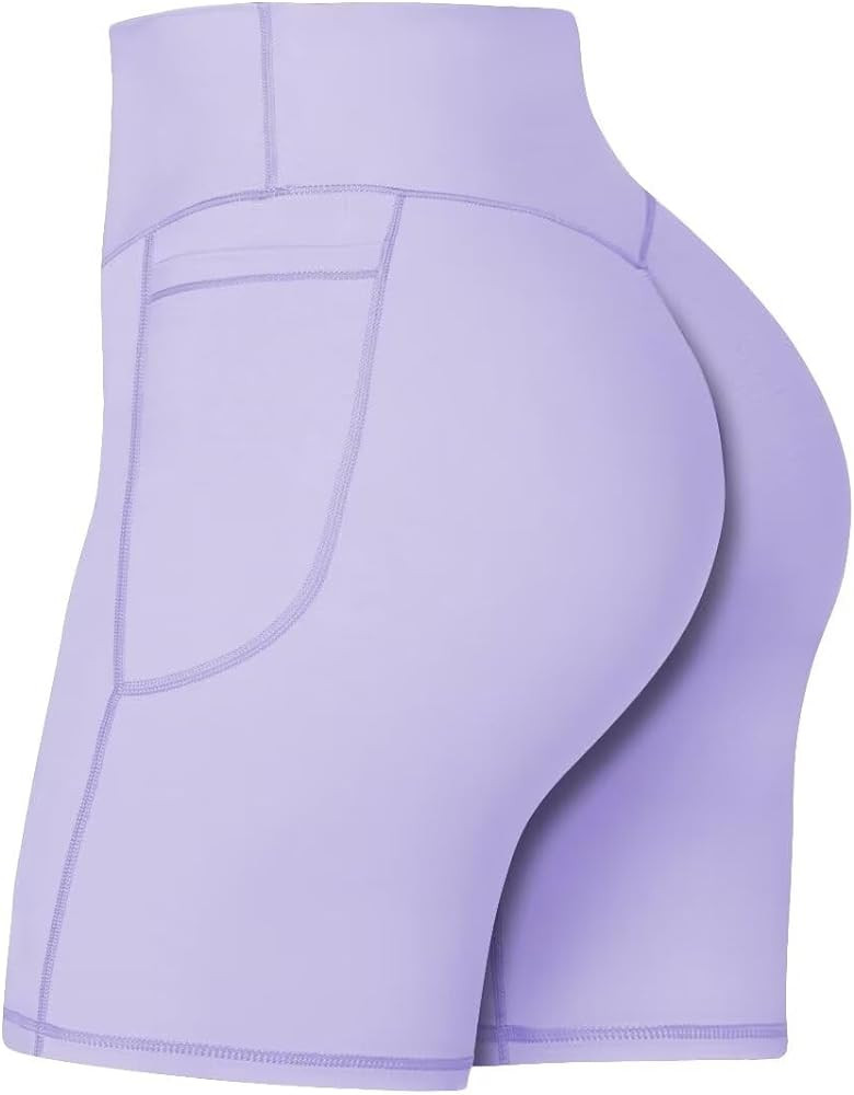 Sunzel No Front Seam Biker Shorts for Women with Pockets, Yoga Workout Gym Bike Shorts with Tummy... | Amazon (US)