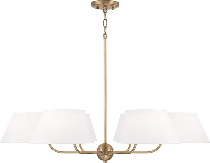 Capital Lighting 450461AD Welsley Mid-Century Art Deco White Linen Chandelier, 6-Light 360 Total ... | Amazon (US)