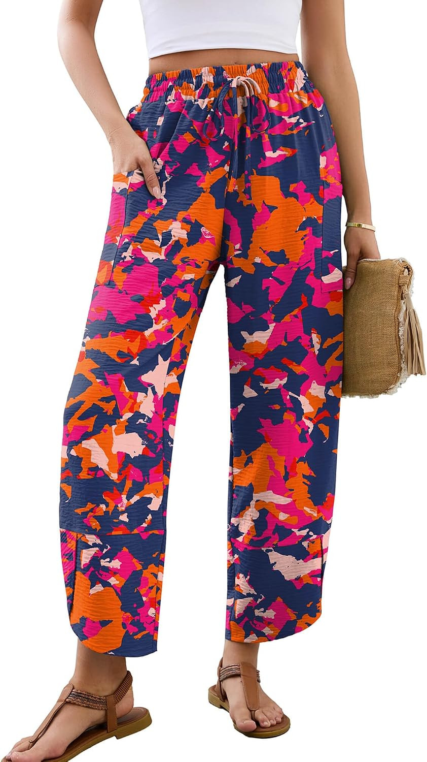 Heymoments Wide Leg Pants for Women High Waist Tie Knot Trousers | Amazon (US)