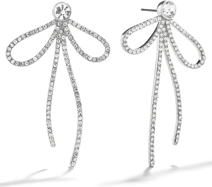 BaubleBar Madeline Crystal Bow Drop Earrings | Nordstrom | Nordstrom