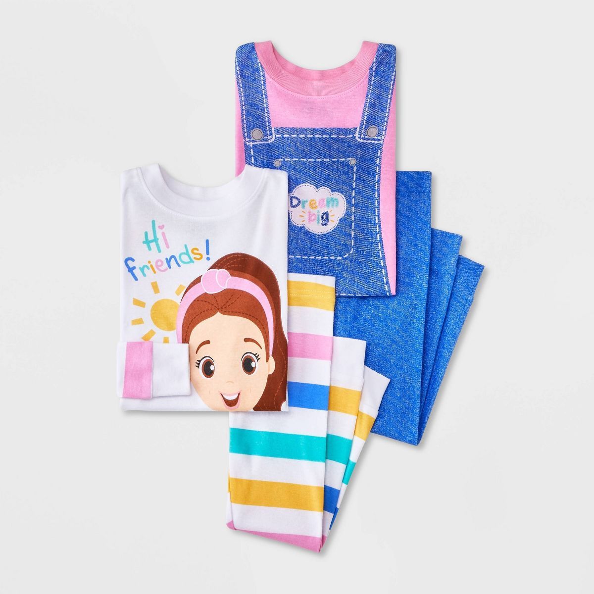 Toddler Girls' 4pc Snug Fit Ms. Rachel Cotton Pajama Set - Blue | Target
