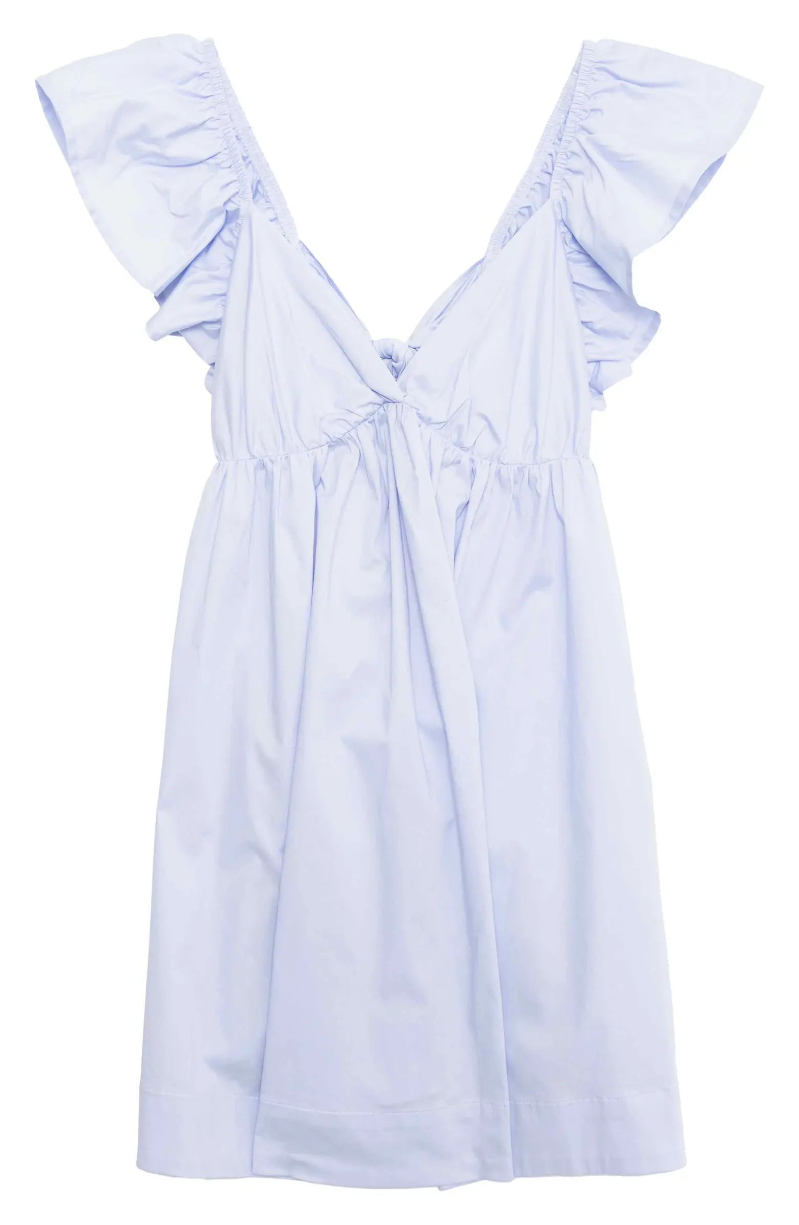 Speechless Flutter Sleeve Stretch Poplin Babydoll Dress | Nordstrom | Nordstrom