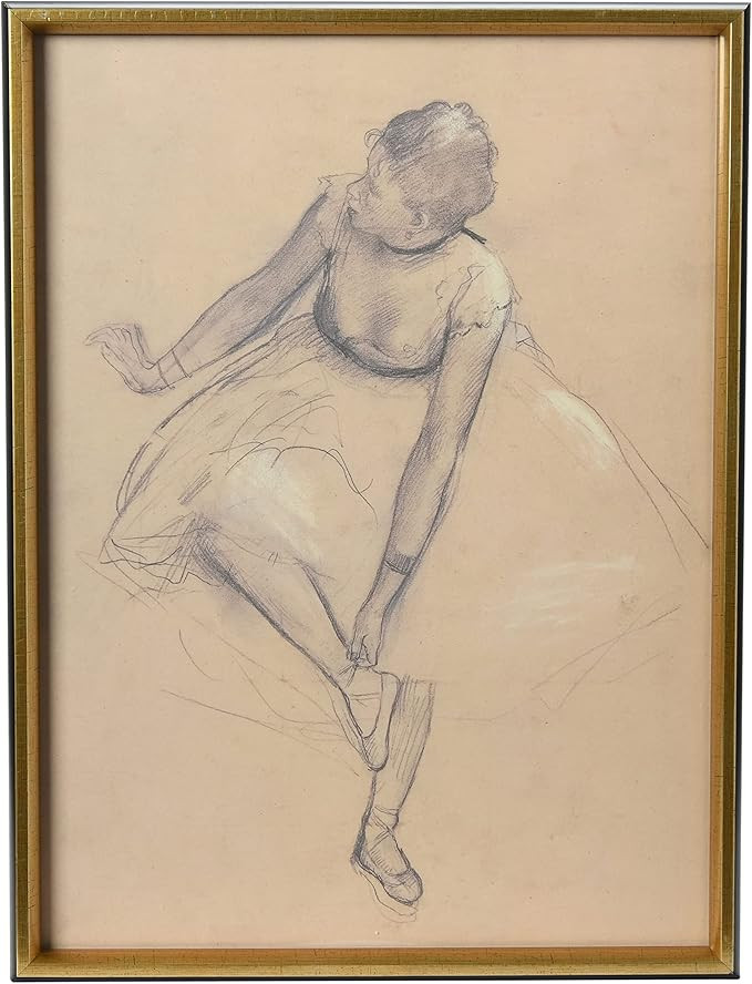 Creative Co-Op Vintage Reproduction Degas Ballerina Sketch with Solid Wood Frame | Amazon (US)