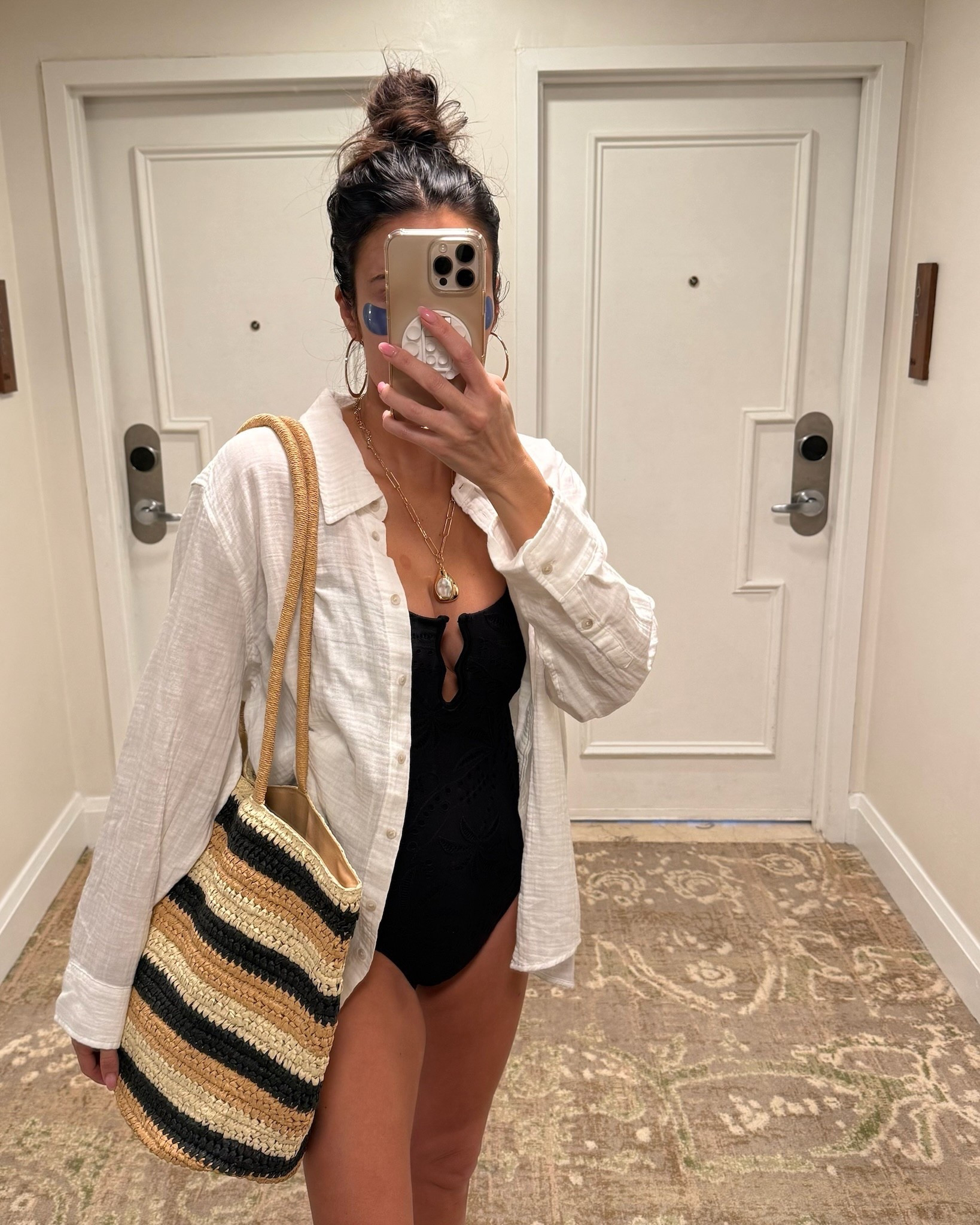 Beach vacation outfit - love a simple button up shirt as swimsuit coverup 🤍

@walmart @walmartfashion @Target 

One piece swimsuit, black swimsuit, mom swimsuit, spring break outfit, beach bag 

#LTKSwim #LTKTravel #LTKootd