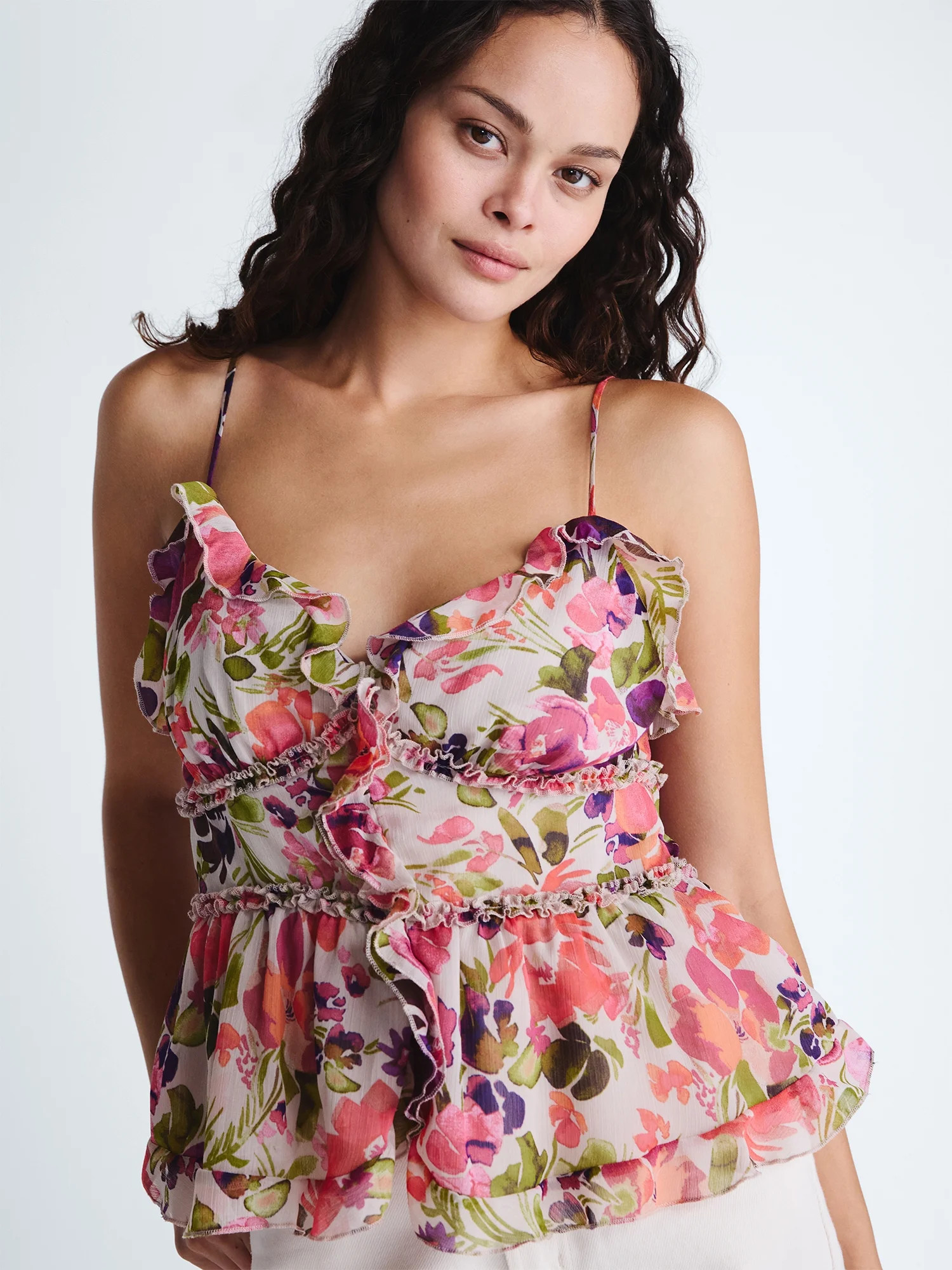 Scoop Women's and Women's Plus Ruffle Camisole Tank Top, Sizes XS-4X | Walmart (US)