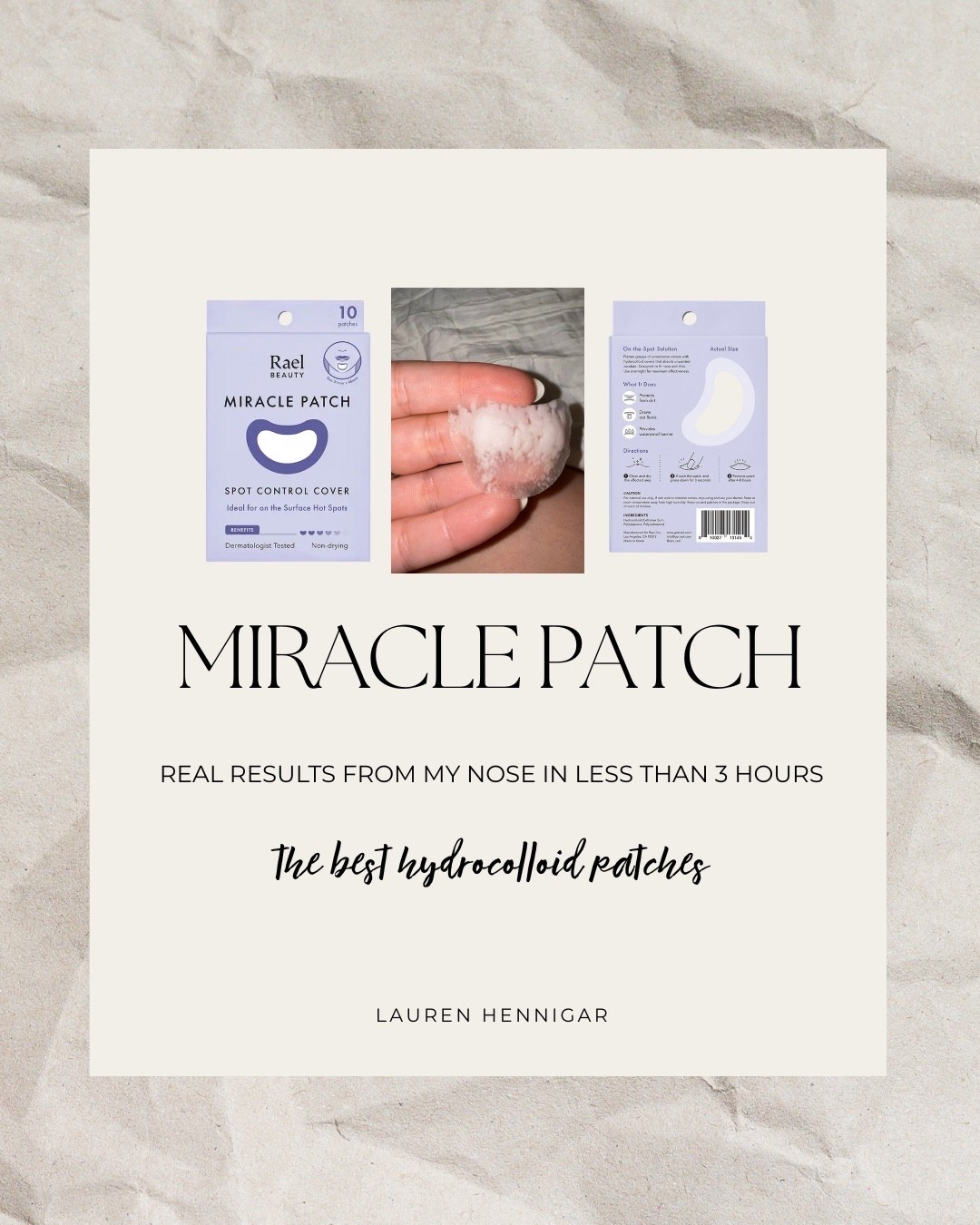 These hydrocolloid patches are seriously magic!!! ✨ real results from my nose in under 3 hours 😳 They pull out ALL the gunk and oils, protect from breakouts, and help heal spots fast. A must-have in my Amazon skincare favorites!!  🤍 #Amazonbeauty #RAELbeauty #skincare #hydrocolloid

#LTKValentine #LTKBeauty
