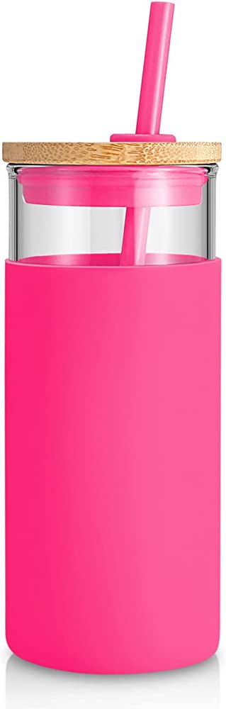 tronco 20oz Glass Tumbler Glass Water Bottle Straw Silicone Protective Sleeve Bamboo Lid - BPA Fr... | Amazon (CA)