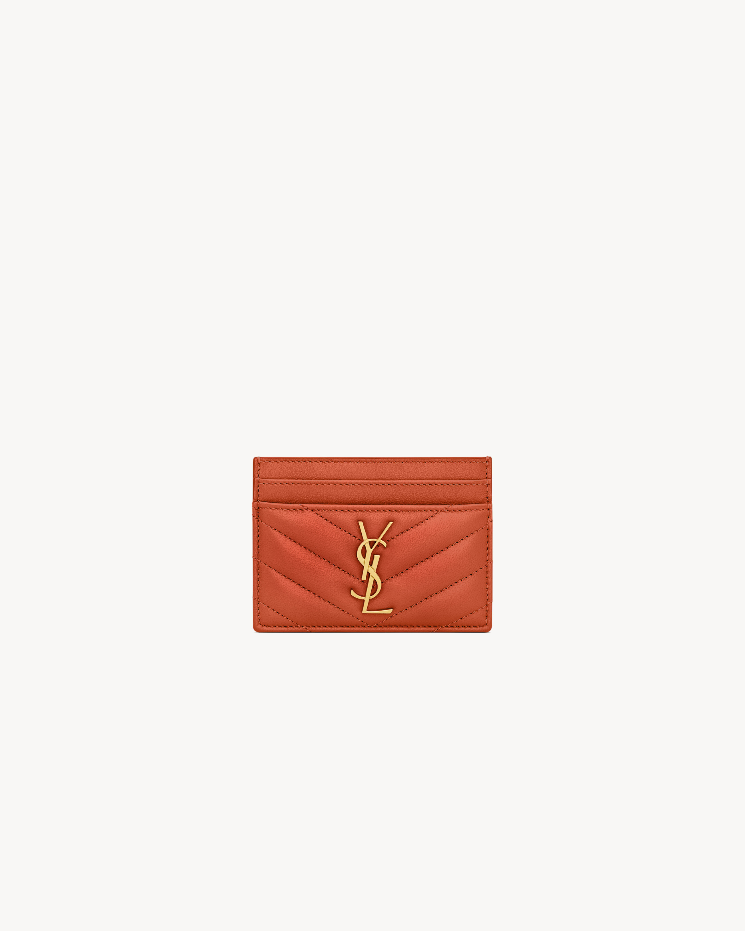 CASSANDRE card case in lambskin in Orange | Saint Laurent | YSL US | Saint Laurent Inc. (Global)