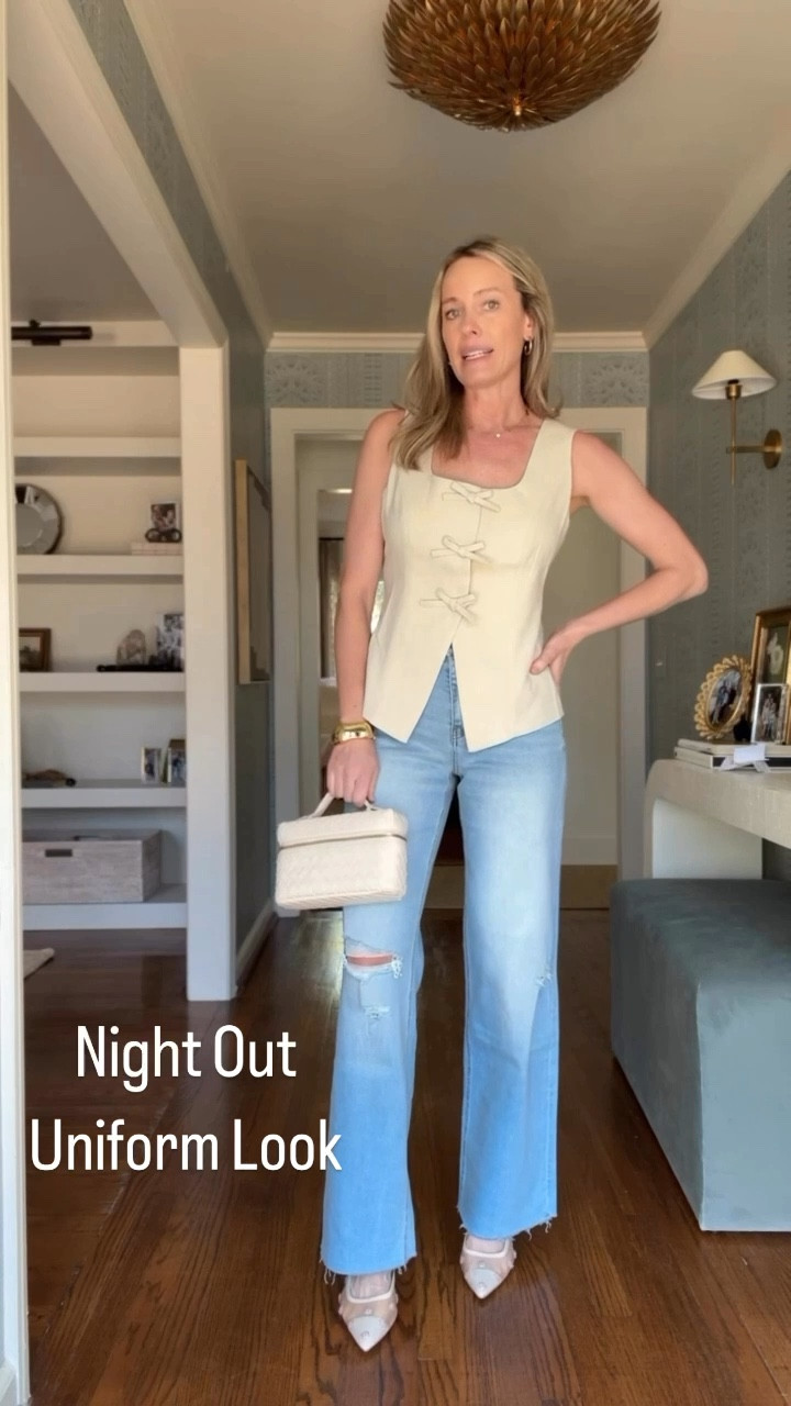 spring night out uniform look… ft. this adorable target bow vest + new denim from @avara I am loving 🫶🏻 use my code LEIGH15 for 15% off your order at avara 💛

#LTKFindsUnder50 #LTKStyleTip #LTKFindsUnder100