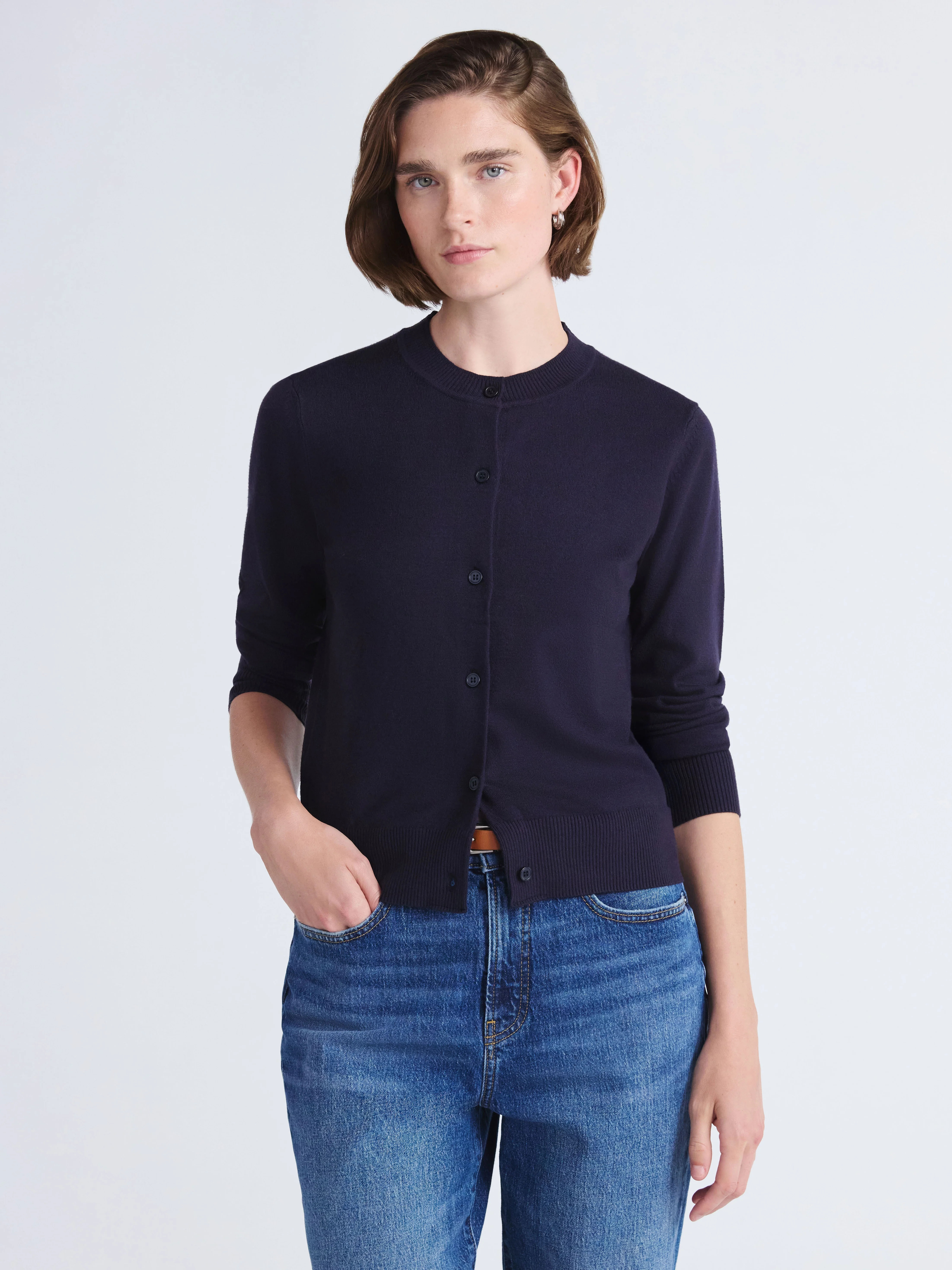 Free Assembly Women's Cozy Yarn Classic Cardigan Sweater, Midweight, Sizes XS-XXL | Walmart (US)