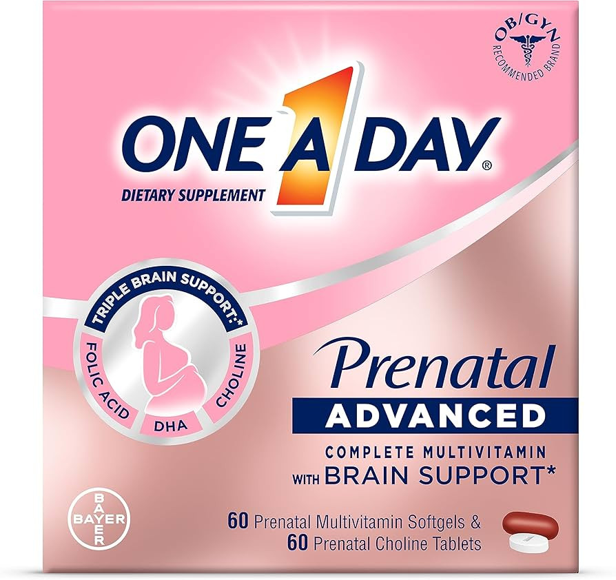 One A Day Women’s Prenatal Advanced Complete Multivitamin with Brain Support* with Choline, Fol... | Amazon (US)