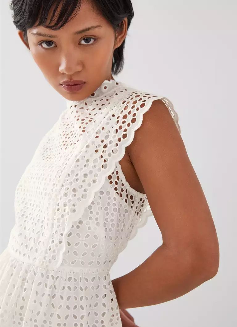 Laila Petite White Broderie Anglaise Sun Dress | L.K. Bennett (UK)