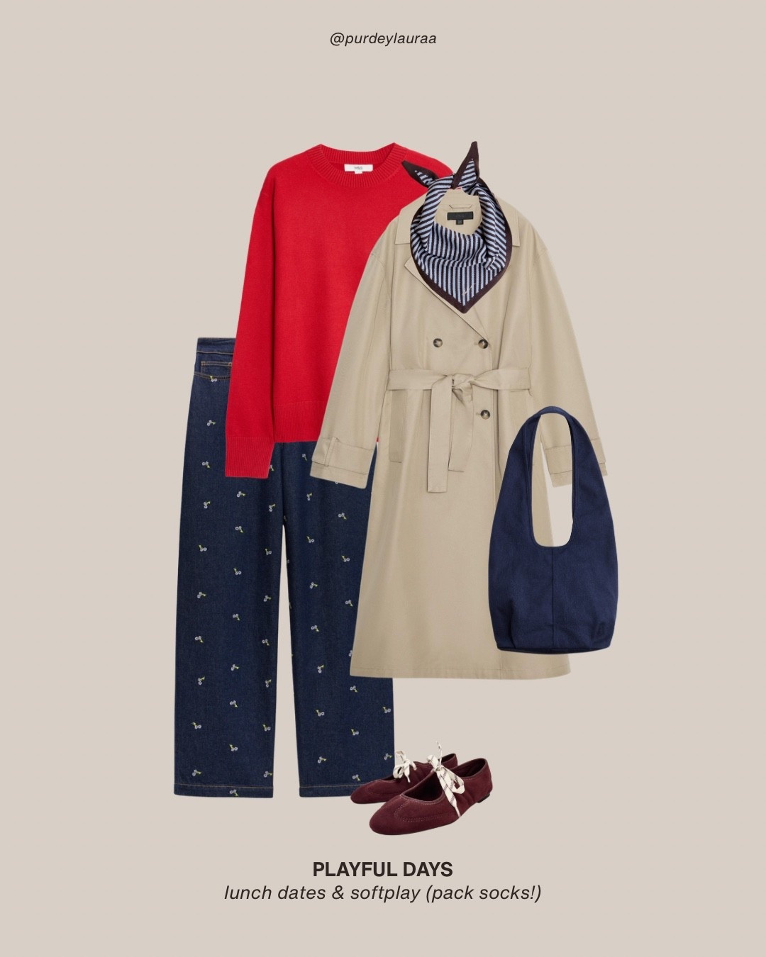 Fun outfit, floral jeans, embroidered jeans, red jumper, super soft jumper, M&S, Marks and Spencer, Hush, Zara, H&M, mum outfits, mum style 

#LTKautumn #LTKeurope #LTKuk