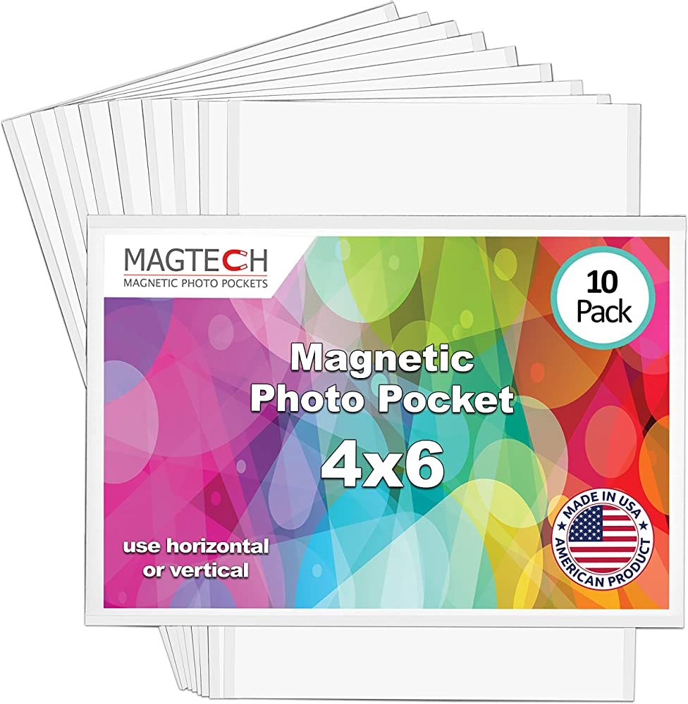 Magnetic Pocket Picture Frame, White, Holds 4 x 6 Inches Photos, 10 Pack (14610) | Amazon (US)