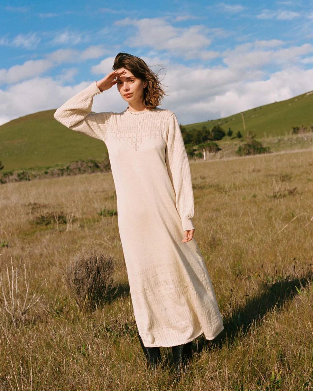 The Ashton Sweater Dress | Natural Pointelle | Christy Dawn